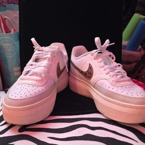 Nike Women's White and Beige Sneakers